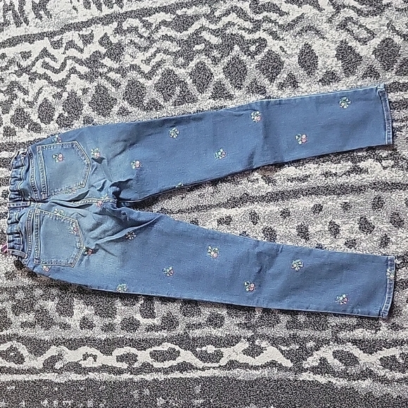 GAP KIDS Stretch High Rise Embroidered Flowers Jeans Size 14 - Picture 3 of 9